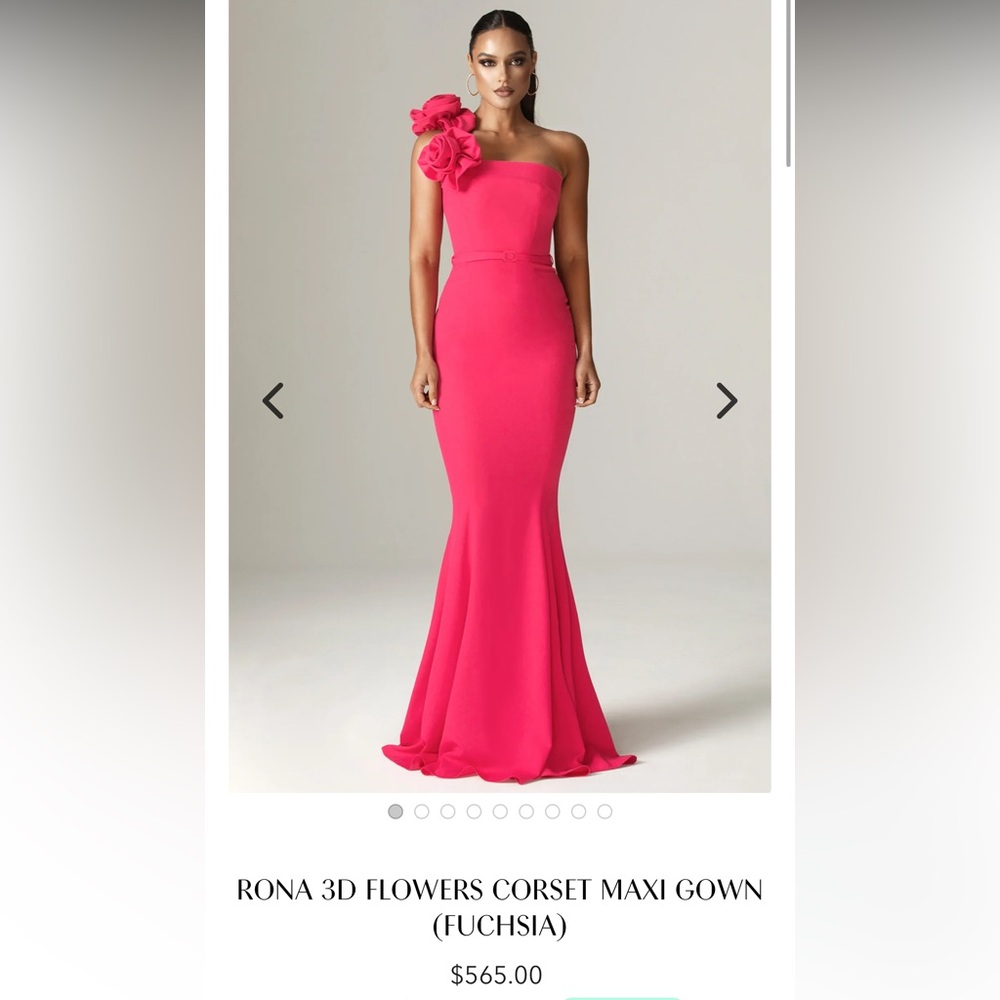 RONA 3D FLOWERS CORSET MAXI GOWN (FUCHSIA)